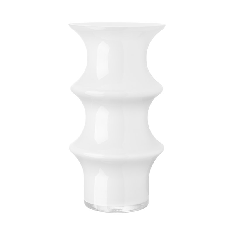 Vase de table en verre Pagod, Blanc, H 6,625 po x l 5,875 po x P 5,875 po