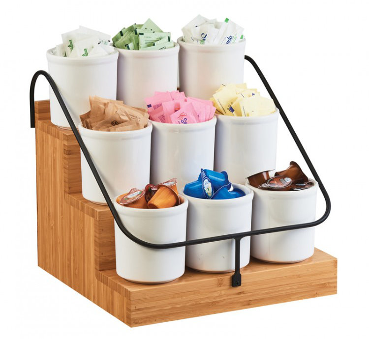 Station de condiments en bambou