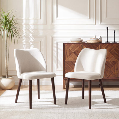 Petites chaises de salle à manger rembourrées en bois massif - Courbe ergonomique et rembourrage moelleux pour espaces multiples