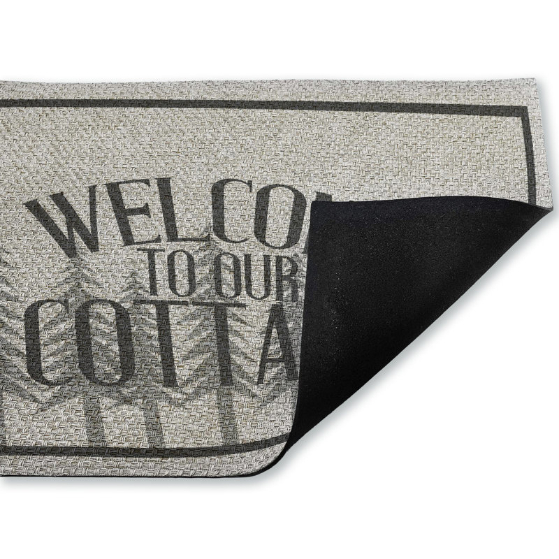 Welcome To Our Cottage Trees Outdoor Door Mat, design by Kim Allen, 18"x30"
