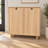 26-Inch MDF Laundry Room Organizer Cabinet with 2 Removable Baskets, Oak Finish