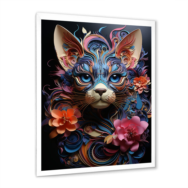 Chat Sphynx Soul Portrait I - chat, art mural, salon, H 20 po x l 12 po x P 1 po, Cadre simple blanc