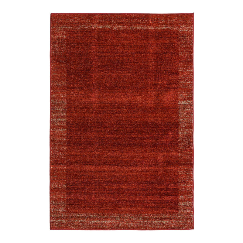 Tapis terre cuite Hermina, Rectangle 4 pi 1 po x 6 pi 1 po
