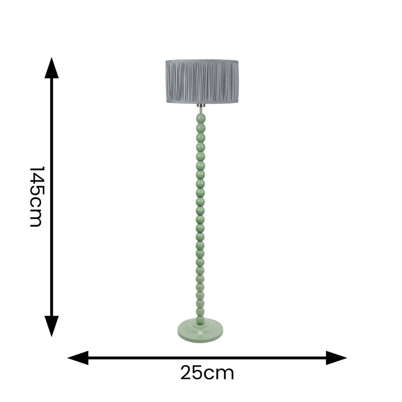 Grenada 145cm Traditional Floor Lamp, Green, No, Grey