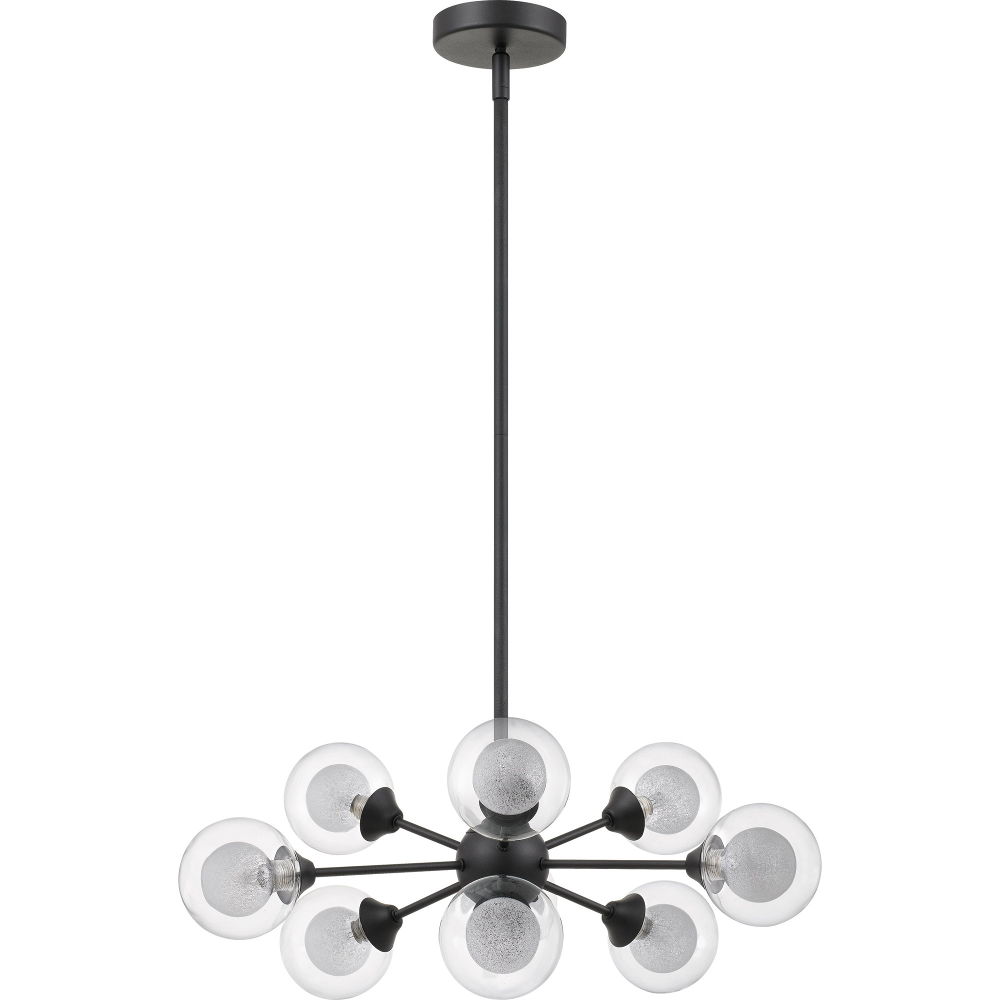 Optimist Metal Dimmable Sputnik Chandelier, 10" H x 22.75" W x 22.75" D, 9, Earth Black