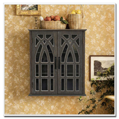 Wall-Mounted Cabinet with Decorative Cutout Doors
