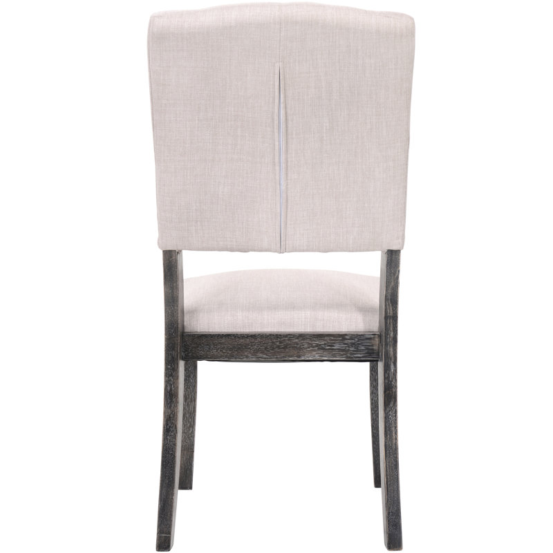 2 chaises d'appoint transitionnelles - lin beige, chêne gris, dossier de style chêne 2, Gris