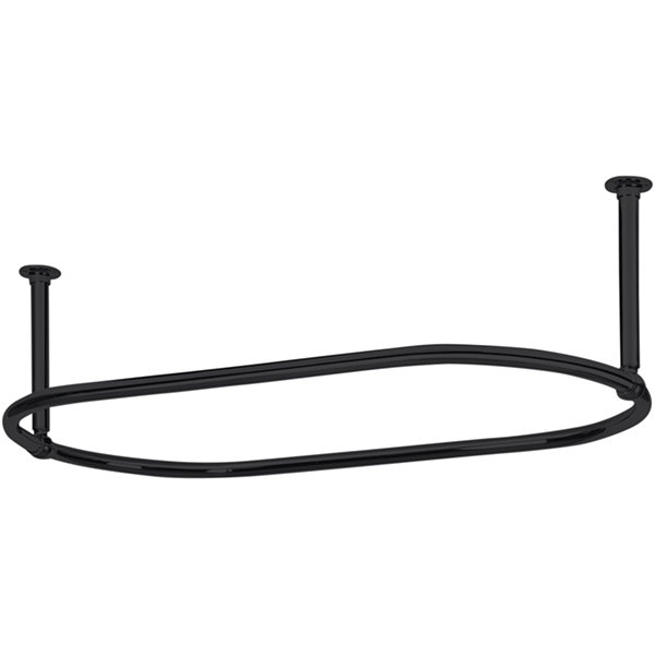 Aare 30cm Curved Fixed Shower Curtain Rail, Black