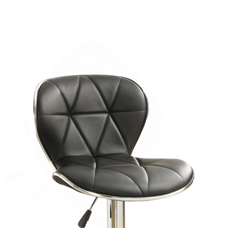 Ensemble de 2 tabourets de bar réglables en polyuréthane noir, chrome