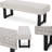 Boho Fabric Bench in Black and White Print - Rubberwood and Fabric Frame (48.25" L x 16" W x 18" H)