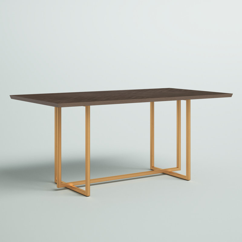 Pfarr Rectangular Solid Wood Top Dining Table