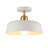 Modern 1-Light 12.6'' Metal Semi-Flush Mount Light Milk White Shape-286886816