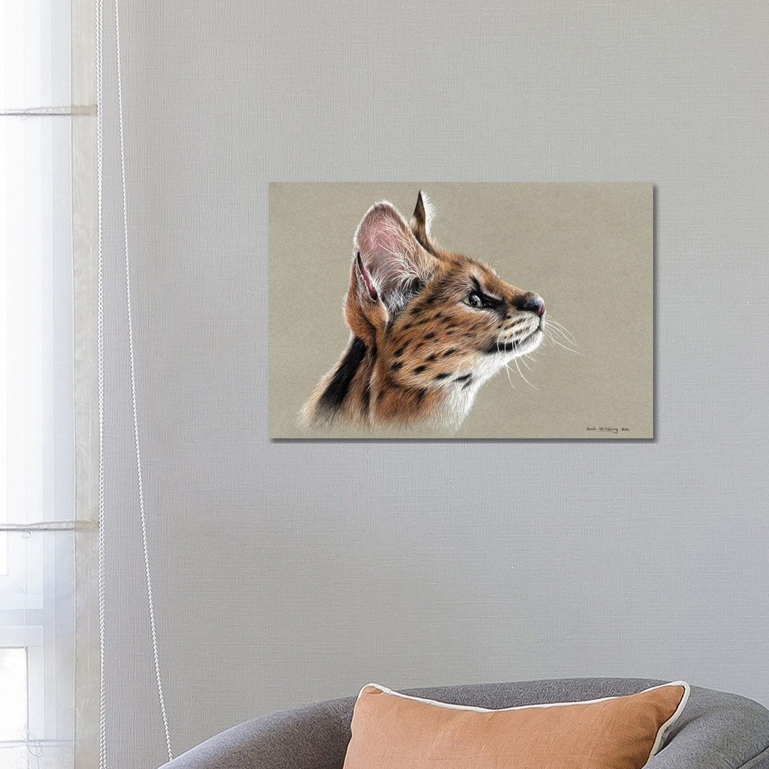 Serval von Sarah Stribbling - Galerie-verpackte Leinwand Giclée auf Leinwand