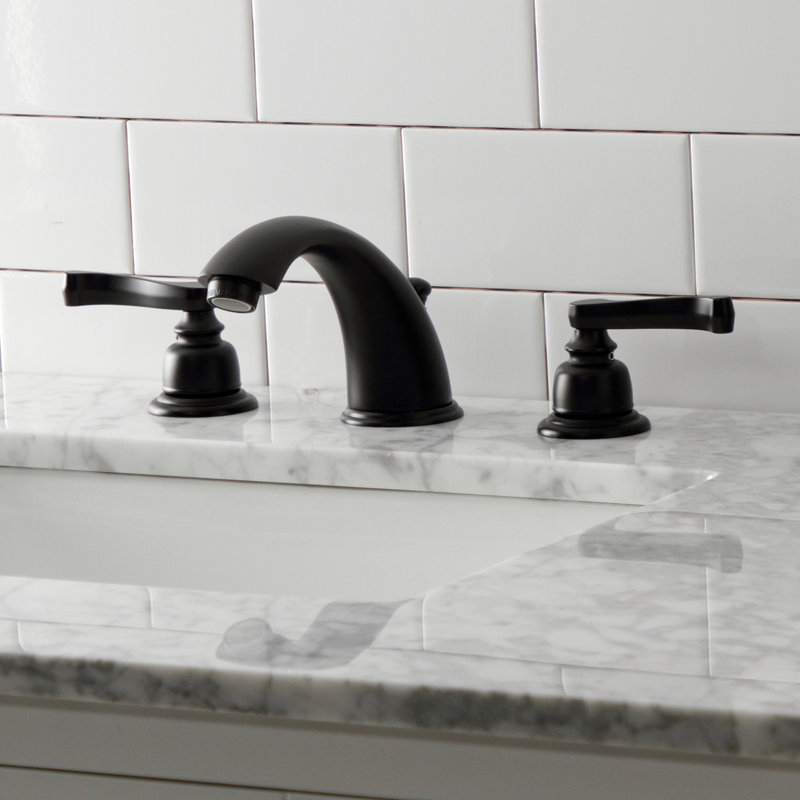 Robinet de salle de bain espacé Kingston, Noir mat