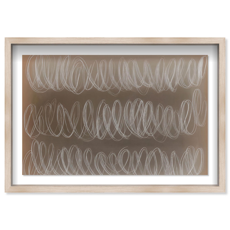 Oliver Gal Coastal Mirage IV Abstract - Luxury Shadowbox Framed Wall Art, 32" H x 47" W, Cream