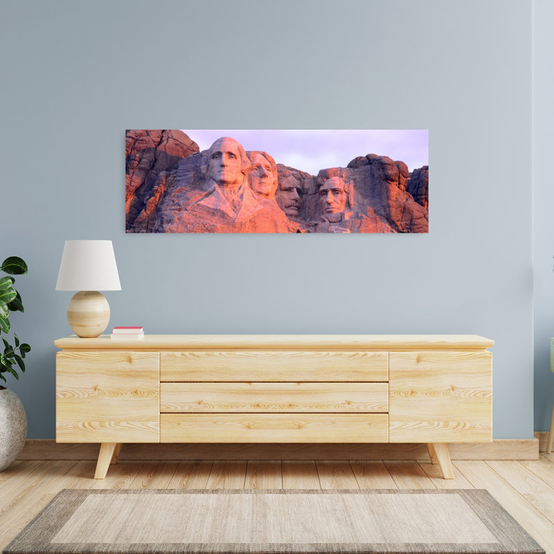 Mont Rushmore, Dakota du Sud, États-Unis, art contemporain, art mural, H 16 po x l 48 po