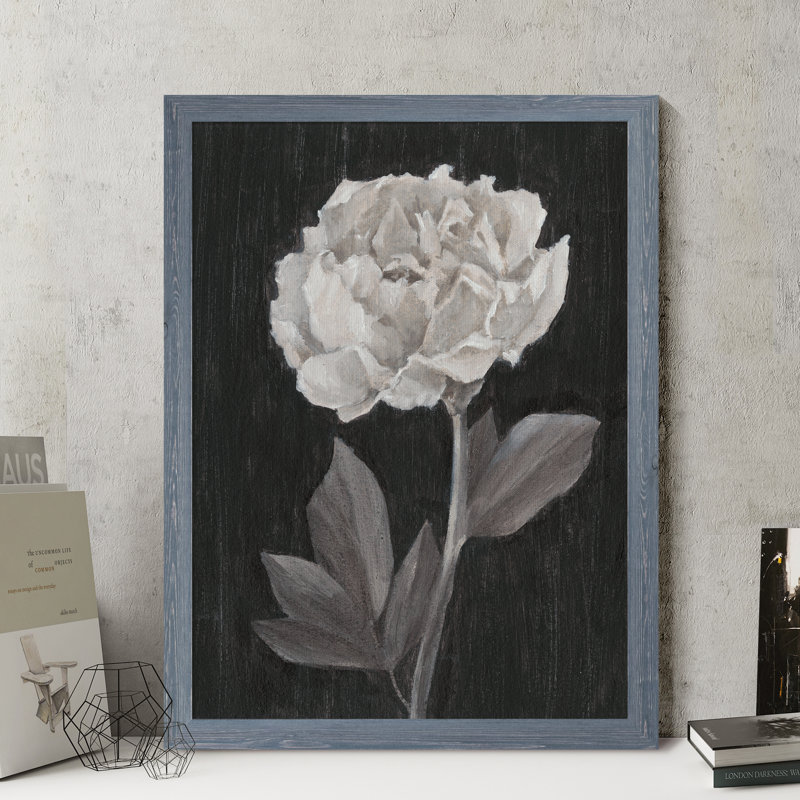 «Black and White Flowers IV» par Paul Cezanne - reproduction d'art encadrée, H 28 po x l 38 po x 1,25 po
