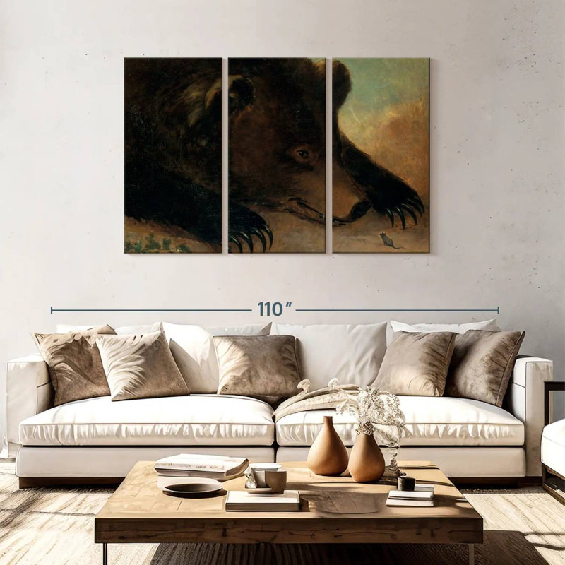 Brampt Portraits de grizzly et de souris, H 48 po x l 74 po
