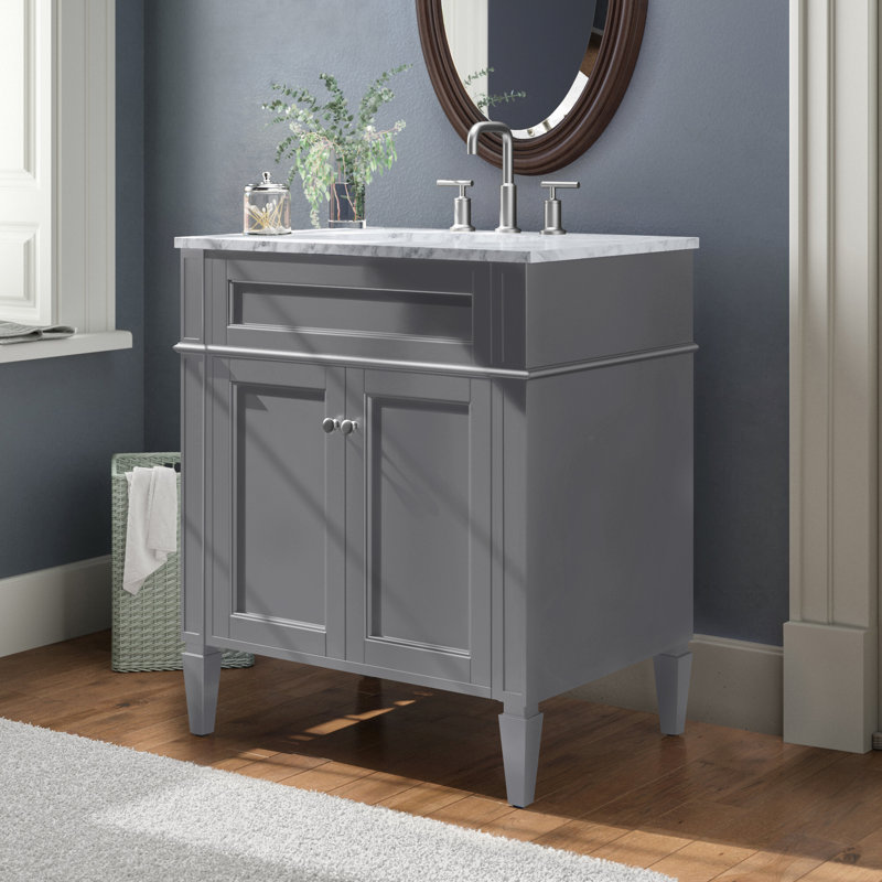 Ensemble de meuble-lavabo simple 30 po Rivers, Gris