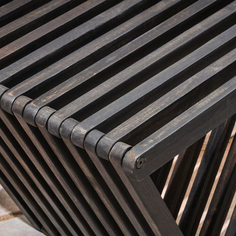 Dark Grey Wood Skateboarding Bench - 63" W X 14.5" D 18" H For Patio Use