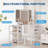Corner Makeup Vanity with LED Mirror, Charging Station & Stool, Cabinet Storage for Bedroom-1043162023