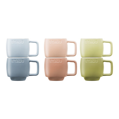 Vaisselle en céramique 6 pièces Staub Tasses à espresso - Macaron pastels