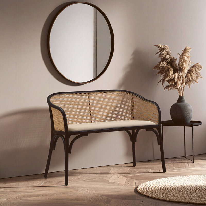 Aniket Polyester Upholstered Bench, Black