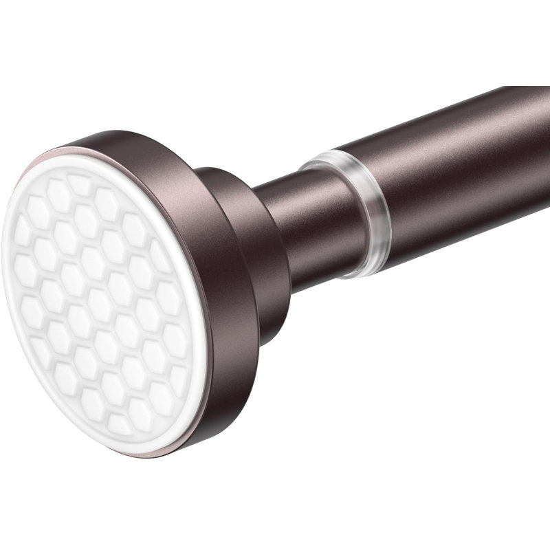 Bronze Adjustable Tension Shower Curtain Rod with Anti-Slip Pads