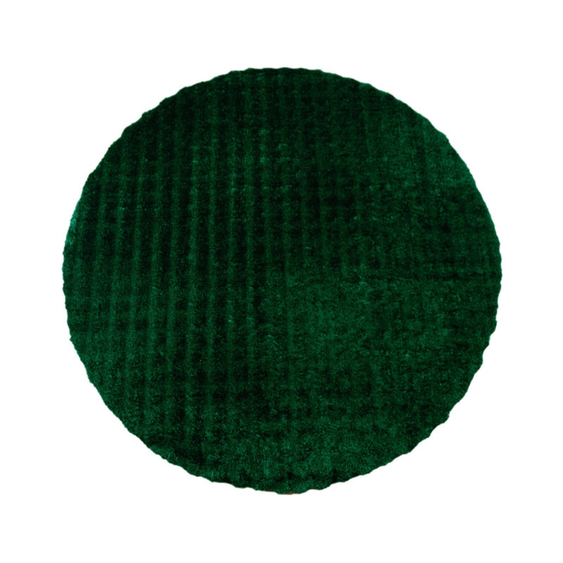 Sunny Collection Hand Woven Modern Grid Green Area Rug, Round 7'