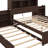 Full Size Storage Platform Bed With Pull Out Shelves, Twin Size Trundle And 2 Drawers