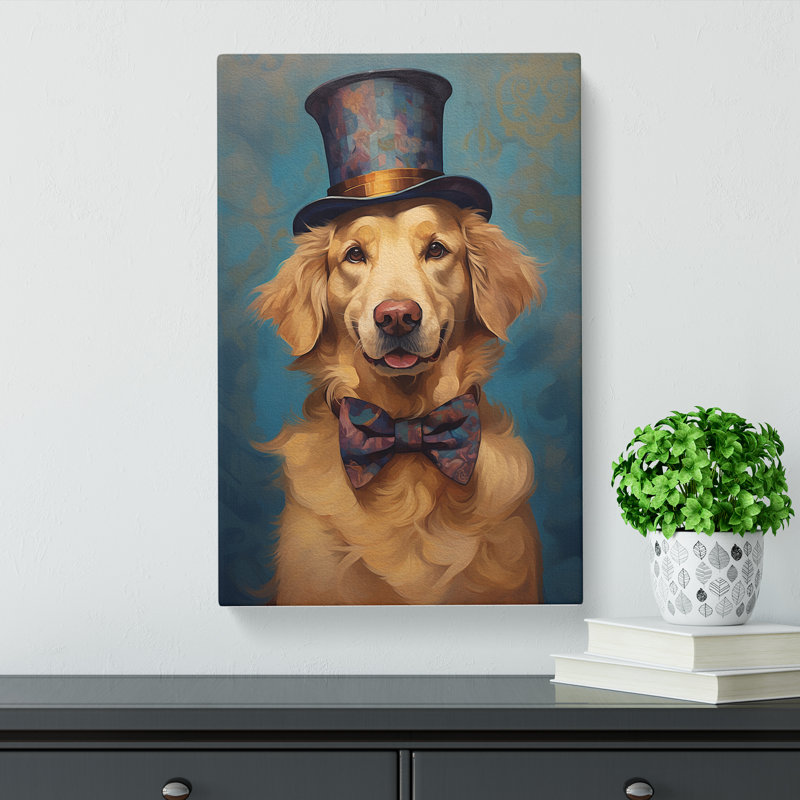Golden Retriever Dadaism No.2 - No Frame Print, 50cm H x 35cm W x 3cm D