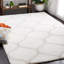 Tapis géométrique tissé à la machine blanc / argenté-1596960521