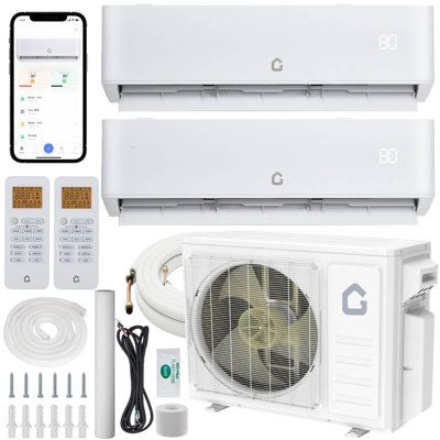 35,000 BTU Quad Zone Mini Split AC System, 19 SEER2, 230V, WiFi Enabled, Covers 1400 Sq.Ft.