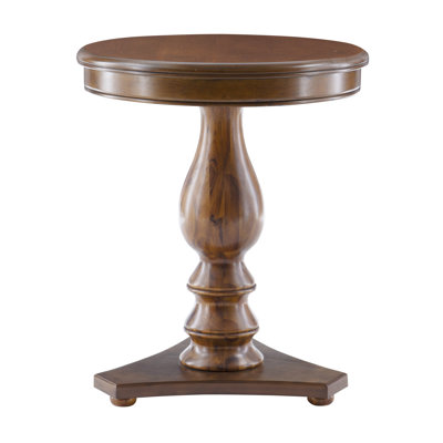 Amone Solid Wood Pedestal End Table