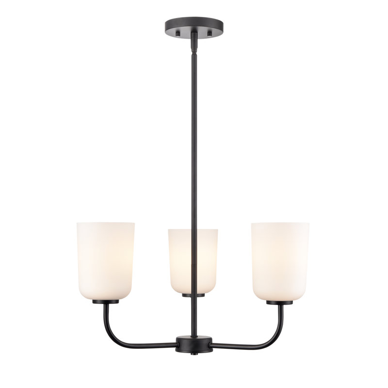 Lustre de 27 po de largeur Laphia, Noir mat, 3