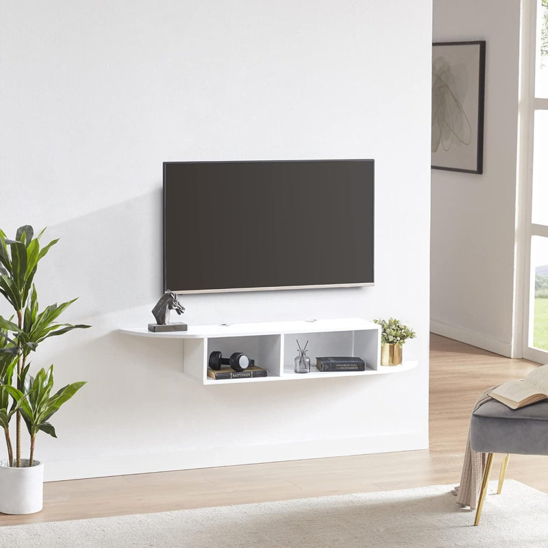 Floating TV Stand With Storage, Wall Mounted Entertainment Center And Media Console, Space-Saving TV Shelf For Living Room And Bedroom