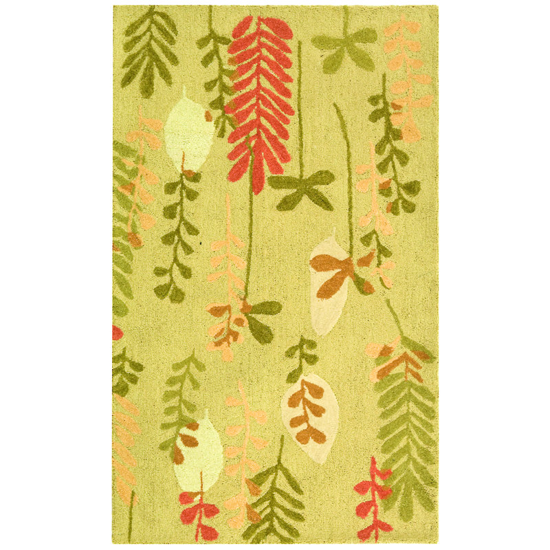 Berkley Hand Hooked Thick Wool Pile Floral Rug, Rectangle 2'9" x 4'9"
