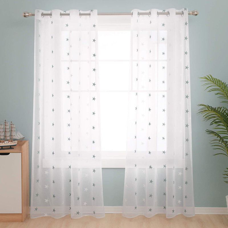 Eliga Sheer Pair, Blue, Width 140 x Drop 229cm