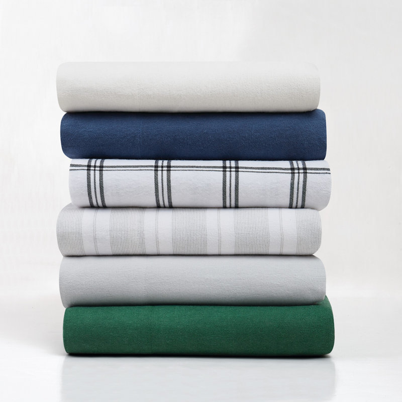Ensemble de draps 100% flanelle Traditional, Ensemble de draps pour grand lit + un drap-housse , Vert