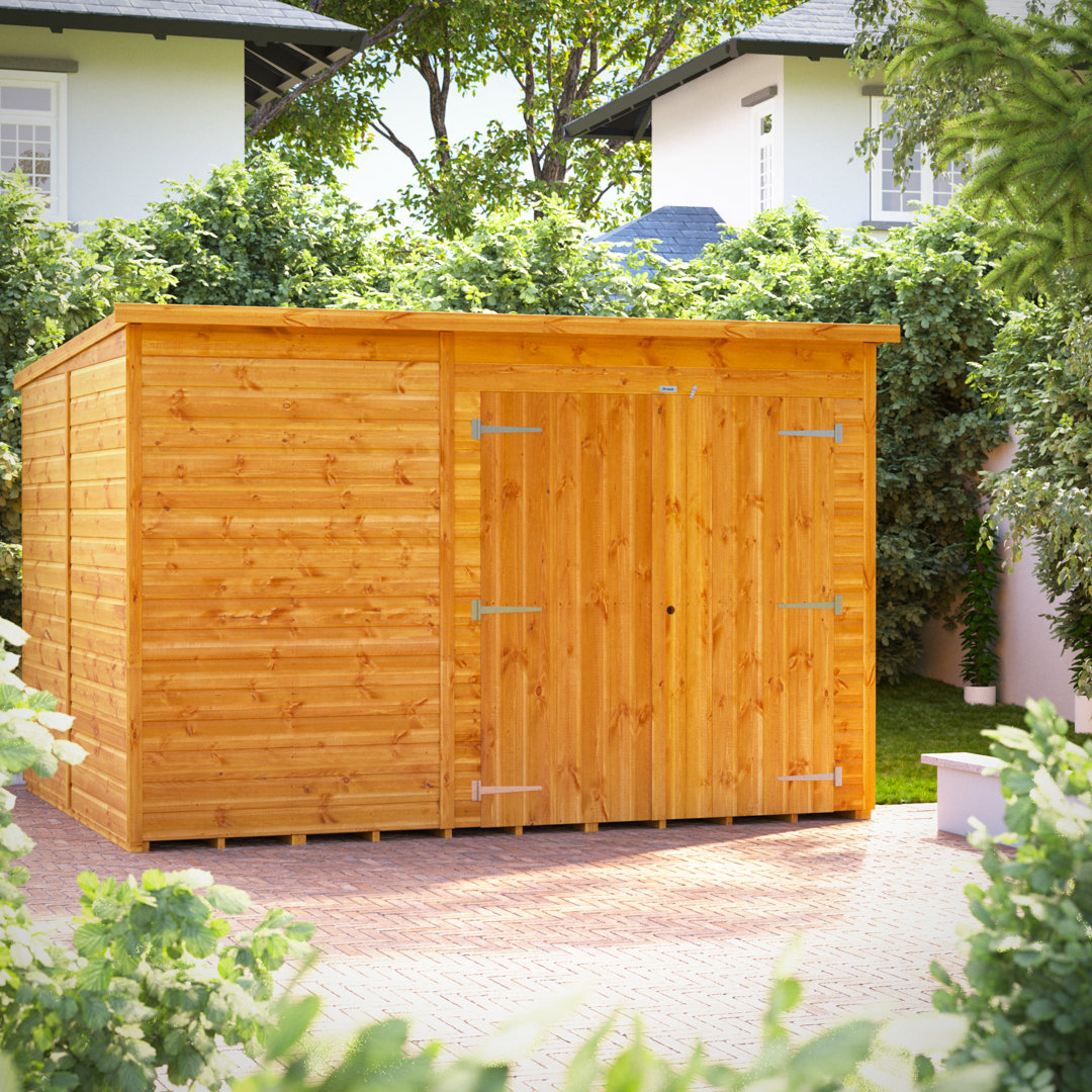 Powersheds 10 x 8ft Pent Timber Tongue & Groove Storage Shed