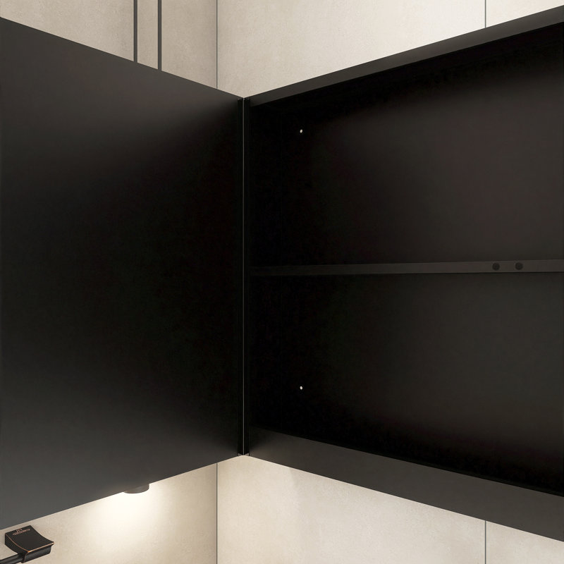 30 In. W. X 26 In. H LED Rectangular Iron Medicine Cabinet With Mirror