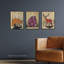 Malakhi Upcycle Dictionary Page Animals Fox Bear Stag Deer - 3 Piece No Frame Print-100076760