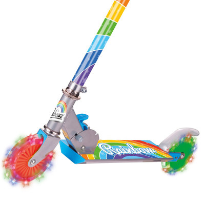 Scooter arc-en-ciel avec roues clignotantes