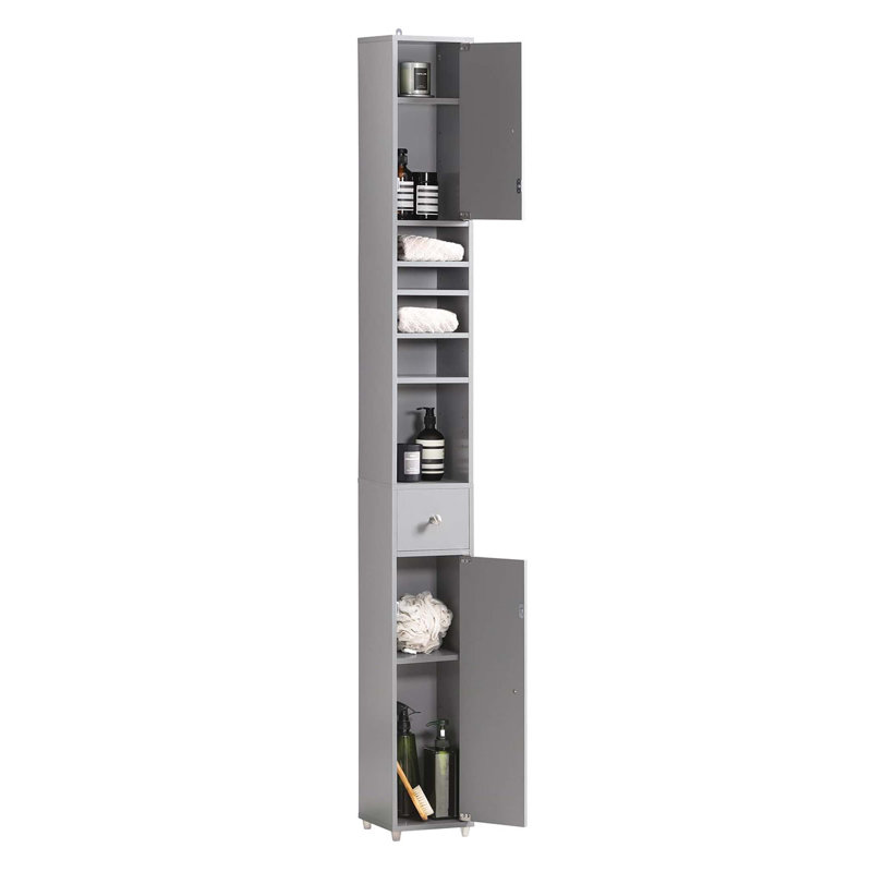 Aadhith Freestanding Linen Cabinet, Grey