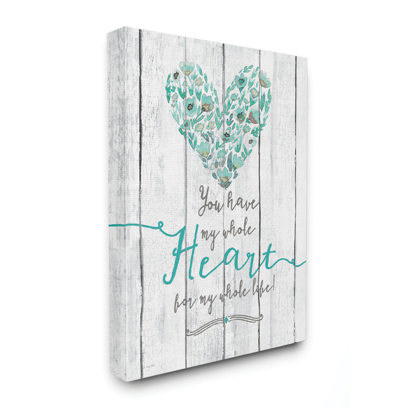 «My Whole Heart» - impression d'art graphique, H 36 po x l 48 po, Toile tendue