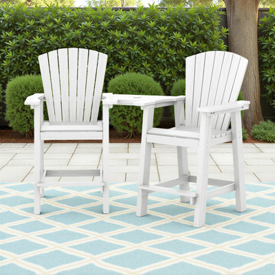 Ensemble de chaises Adirondack d'extérieur en PEHD Wolak avec plateau amovible