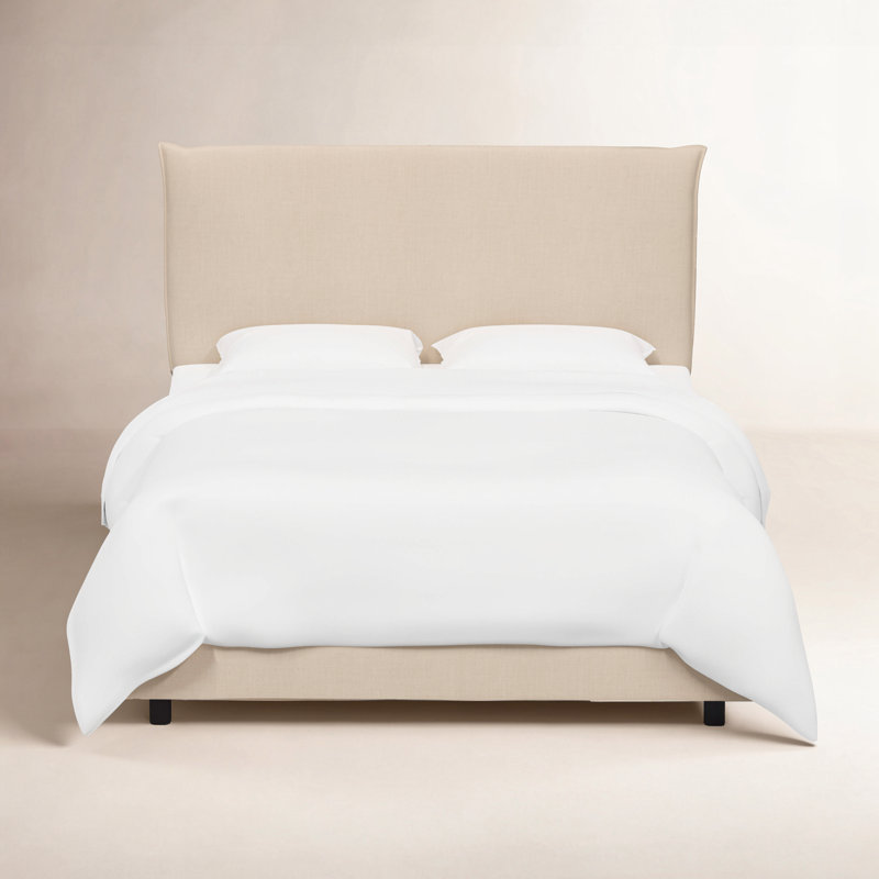 Bessinger Upholstered Standard Bed, Zuma Rosequartz Textured Linen, Queen