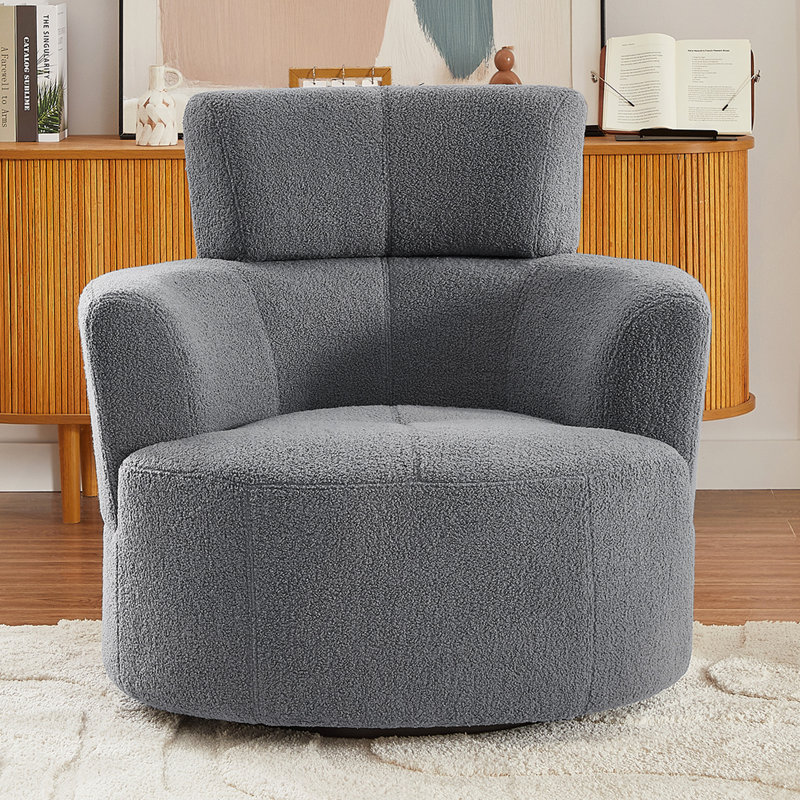 Fauteuil demi-tonneau pivotant l 36,98 po, Gris