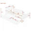 Lit plateforme simple en bois manufacturé avec garde-corps des deux côtés et deux tiroirs de rangement, noyer-233288718