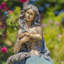 Statue de jardin sirène assise en magnésium